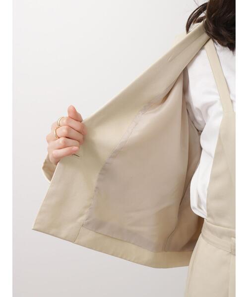 Te chichi TERRASSE(テチチテラス)の「ショートテーラードジャケット(セットアップ可)(ノーカラージャケット・レディース・ブルー/ベージュ/ネイビー・フリ-)」の17枚目の写真