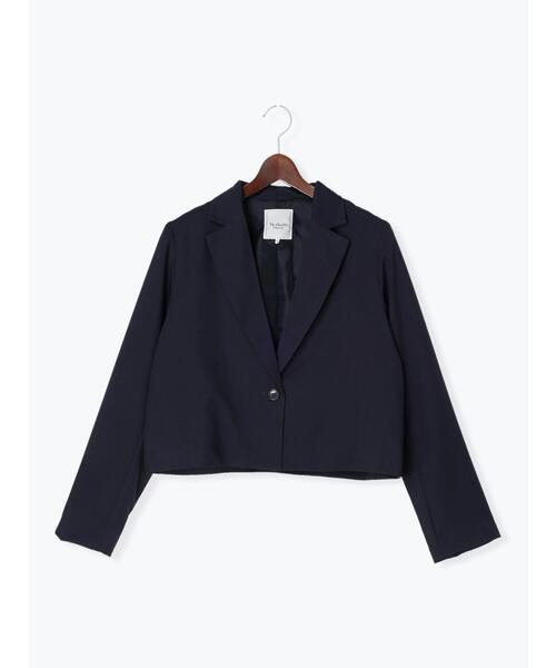 Te chichi TERRASSE(テチチテラス)の「ショートテーラードジャケット(セットアップ可)(ノーカラージャケット・レディース・ブルー/ベージュ/ネイビー・フリ-)」の19枚目の写真