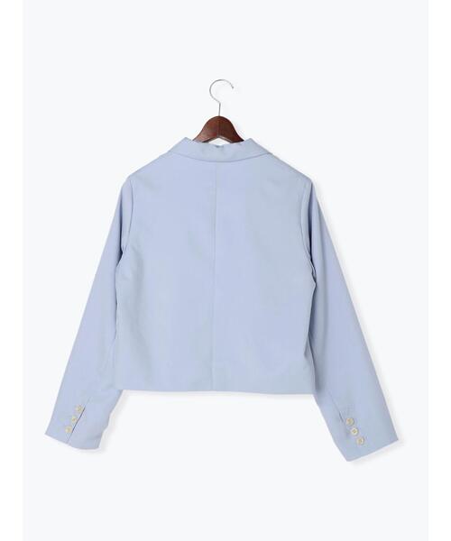 Te chichi TERRASSE(テチチテラス)の「ショートテーラードジャケット(セットアップ可)(ノーカラージャケット・レディース・ブルー/ベージュ/ネイビー・フリ-)」の21枚目の写真