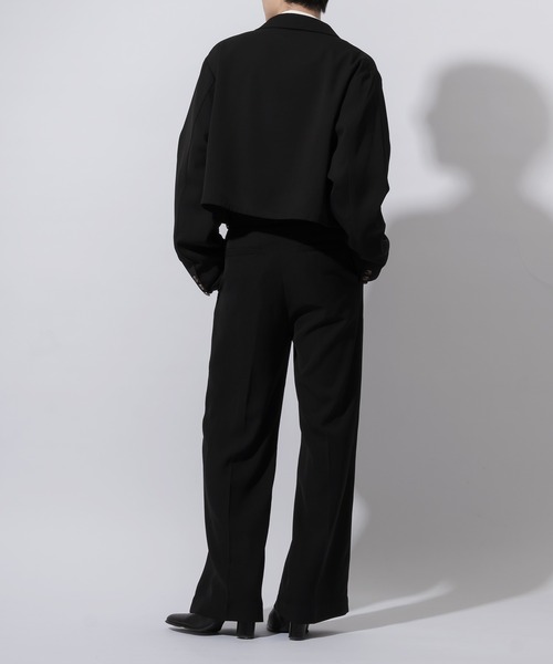 Adoon plain（アドーンプレーン）の「【Adoon plain】ショートテーラードジャケット(セットアップ対応)（テーラードジャケット・メンズ・ブラック/ブルーグレー・MEDIUM/LARGE）」の9枚目の写真