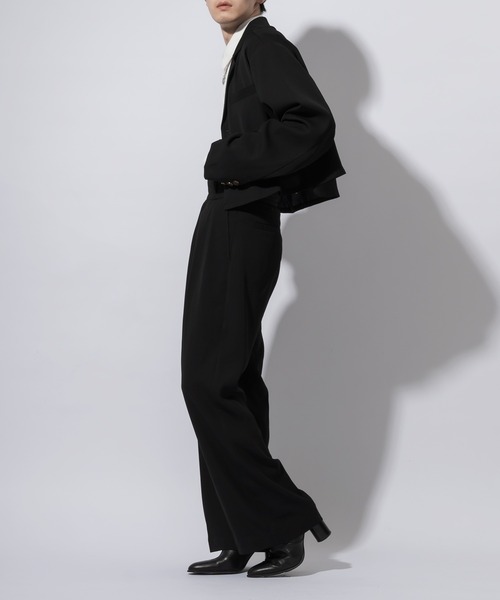 Adoon plain（アドーンプレーン）の「【Adoon plain】ショートテーラードジャケット(セットアップ対応)（テーラードジャケット・メンズ・ブラック/ブルーグレー・MEDIUM/LARGE）」の8枚目の写真