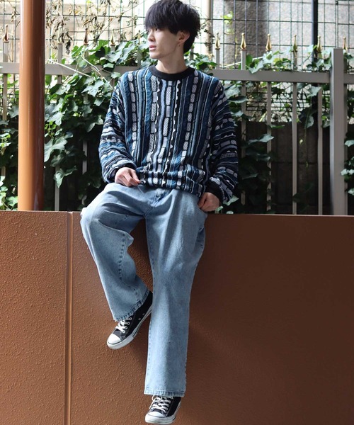 SITRY（シトリー）の「3D Crew neck sweater/3D クルーネック ニット（ニット/セーター・メンズ・ネイビー/ベージュ/ブラック/グリーン・M/L/XL）」の17枚目の写真