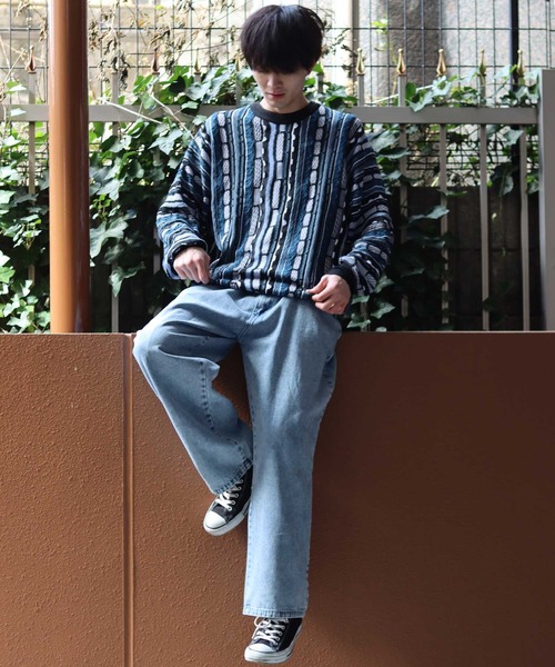 SITRY（シトリー）の「3D Crew neck sweater/3D クルーネック ニット（ニット/セーター・メンズ・ネイビー/ベージュ/ブラック/グリーン・M/L/XL）」の6枚目の写真