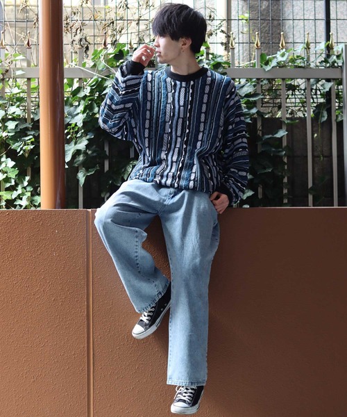 SITRY（シトリー）の「3D Crew neck sweater/3D クルーネック ニット（ニット/セーター・メンズ・ネイビー/ベージュ/ブラック/グリーン・M/L/XL）」の20枚目の写真