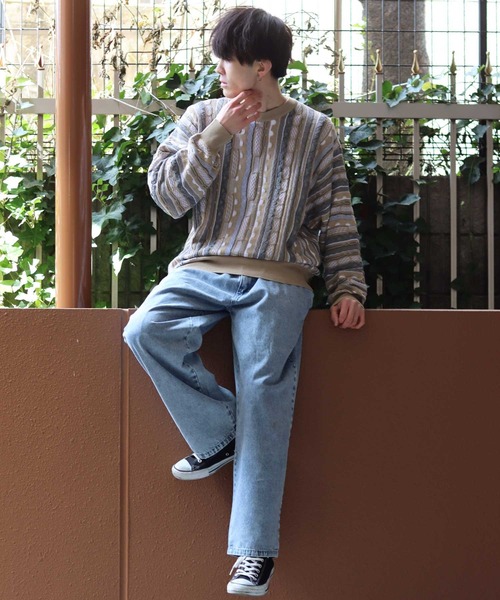 SITRY（シトリー）の「3D Crew neck sweater/3D クルーネック ニット（ニット/セーター・メンズ・ネイビー/ベージュ/ブラック/グリーン・M/L/XL）」の11枚目の写真