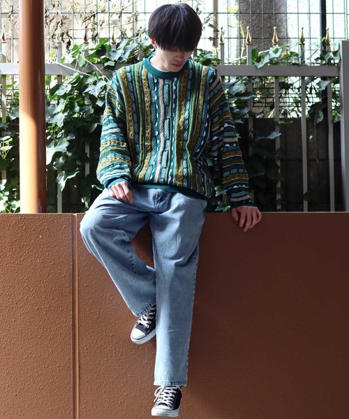 SITRY（シトリー）の「3D Crew neck sweater/3D クルーネック ニット（ニット/セーター・メンズ・ネイビー/ベージュ/ブラック/グリーン・M/L/XL）」の21枚目の写真