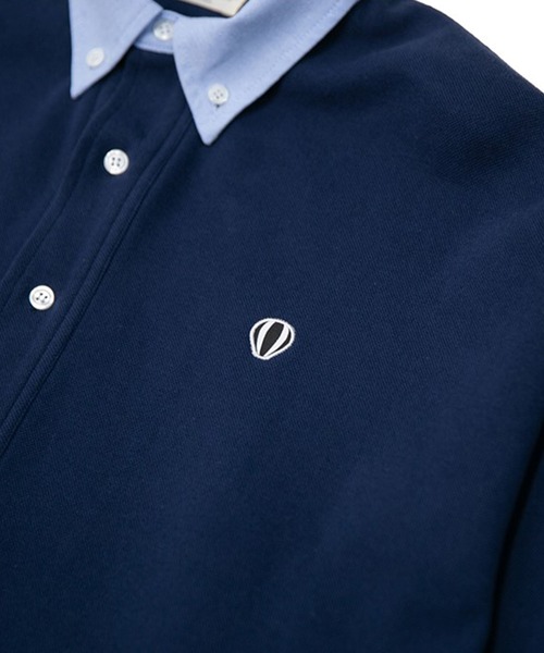 ANGLAN（アングラン）の「ANGLAN WIDE PK SWEAT SHIRT ワイドピーケイスウェットシャツ（ポロシャツ・メンズ・ネイビー・FREE）」の5枚目の写真