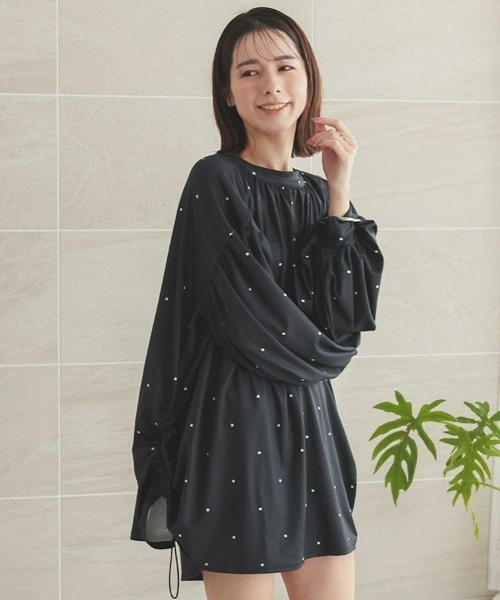 DONOBAN(ドノバン)の「ラッシュチュニック(ラッシュガード・レディース・ドット/ベージュ/ベージュ系その他/モスグリーン/ダークブラウン/ブラック・F)」の19枚目の写真