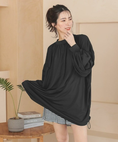 DONOBAN(ドノバン)の「ラッシュチュニック(ラッシュガード・レディース・ドット/ベージュ/ベージュ系その他/モスグリーン/ダークブラウン/ブラック・F)」の8枚目の写真