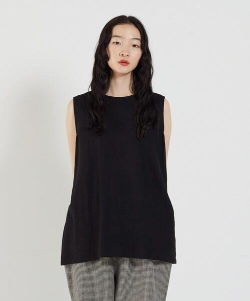 conges payes ADIEU TRISTESSE(コンジェ ペイエ アデュートリステス)の「ノースリーブブラウス(シャツ/ブラウス・レディース・ブラック/ブルー/オフホワイト・38)」の3枚目の写真