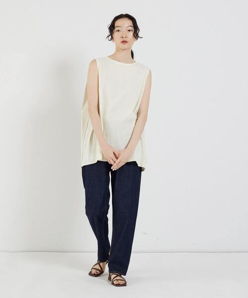 conges payes ADIEU TRISTESSE(コンジェ ペイエ アデュートリステス)の「ノースリーブブラウス(シャツ/ブラウス・レディース・ブラック/ブルー/オフホワイト・38)」の4枚目の写真