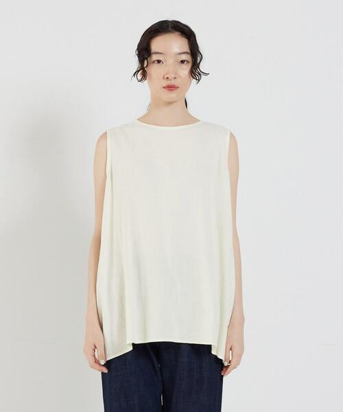 conges payes ADIEU TRISTESSE(コンジェ ペイエ アデュートリステス)の「ノースリーブブラウス(シャツ/ブラウス・レディース・ブラック/ブルー/オフホワイト・38)」の8枚目の写真