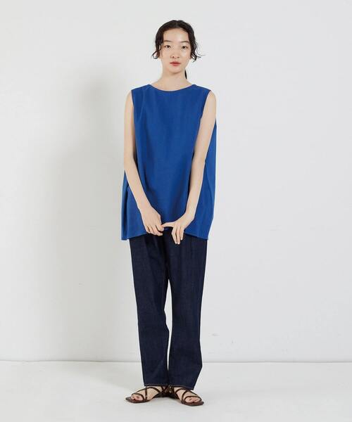 conges payes ADIEU TRISTESSE(コンジェ ペイエ アデュートリステス)の「ノースリーブブラウス(シャツ/ブラウス・レディース・ブラック/ブルー/オフホワイト・38)」の12枚目の写真