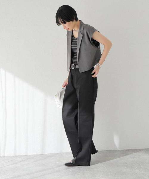 JOINT WORKS（ジョイントワークス）の「【COMMRE/コムル】テーラード ショートジレ（ベスト・レディース・チャコールグレー・FREE）」の14枚目の写真