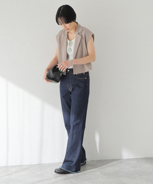 JOINT WORKS（ジョイントワークス）の「【COMMRE/コムル】テーラード ショートジレ（ベスト・レディース・チャコールグレー・FREE）」の19枚目の写真