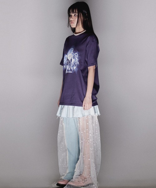 NICE GHOST CLUB（ナイスゴーストクラブ）の「A'GEM/9 × .kom『NICE GHOST CLUB/ナイスゴーストクラブ』NGC MAGIC GHOST TEE/マジックゴーストティーシャツ 半袖カットソー（Tシャツ/カットソー・レディース・パープル/ホワイト・M/L）」の11枚目の写真
