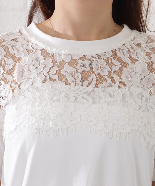 Lace Ladies(レースレディース)の「レース切替半袖Tシャツ(Tシャツ/カットソー・レディース・ホワイト/ブラック・XL/M)」の17枚目の写真