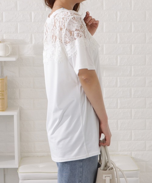 Lace Ladies(レースレディース)の「レース切替半袖Tシャツ(Tシャツ/カットソー・レディース・ホワイト/ブラック・XL/M)」の14枚目の写真