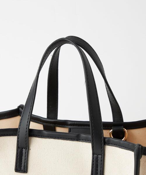 green label relaxing（グリーンレーベルリラクシング）の「CVS MID 2WAY バッグ（トートバッグ・レディース・ブラック/クリーム・FREE）」の6枚目の写真