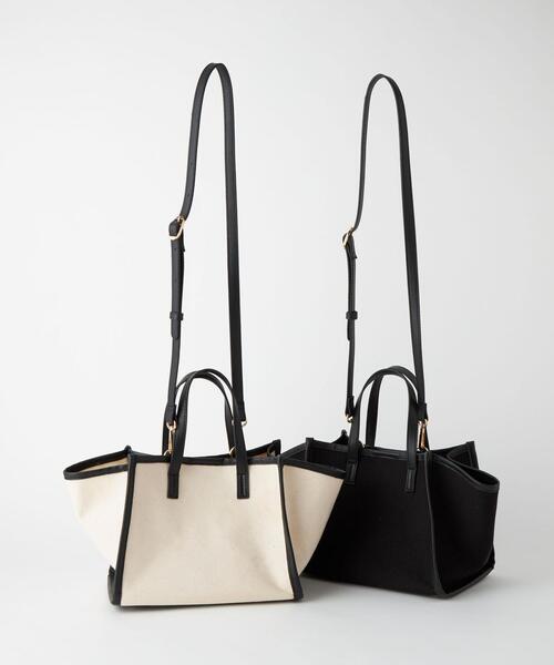 green label relaxing（グリーンレーベルリラクシング）の「CVS MID 2WAY バッグ（トートバッグ・レディース・ブラック/クリーム・FREE）」の14枚目の写真