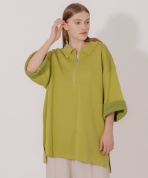 DOUBLE FACE HALF ZIP KNIT POLO SHIRT / ダブルフェイスハーフジップニットポロシャツ