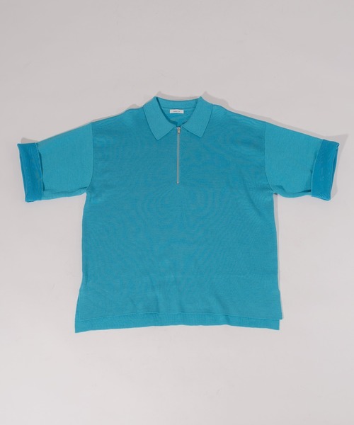 ONCILY（オンシェリー）の「DOUBLE FACE HALF ZIP KNIT POLO SHIRT / ダブルフェイスハーフジップニットポロシャツ（ポロシャツ・メンズ・ベージュ/ブルー/グリーン・MEDIUM/LARGE）」の16枚目の写真
