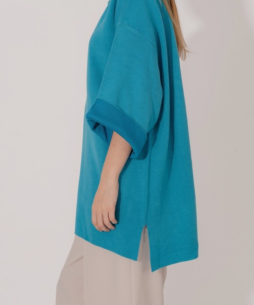 ONCILY（オンシェリー）の「DOUBLE FACE HALF ZIP KNIT POLO SHIRT / ダブルフェイスハーフジップニットポロシャツ（ポロシャツ・メンズ・ベージュ/ブルー/グリーン・MEDIUM/LARGE）」の15枚目の写真