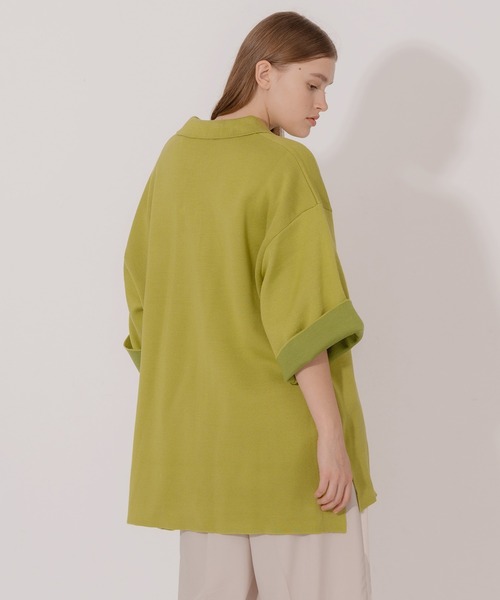 ONCILY（オンシェリー）の「DOUBLE FACE HALF ZIP KNIT POLO SHIRT / ダブルフェイスハーフジップニットポロシャツ（ポロシャツ・メンズ・ベージュ/ブルー/グリーン・MEDIUM/LARGE）」の22枚目の写真