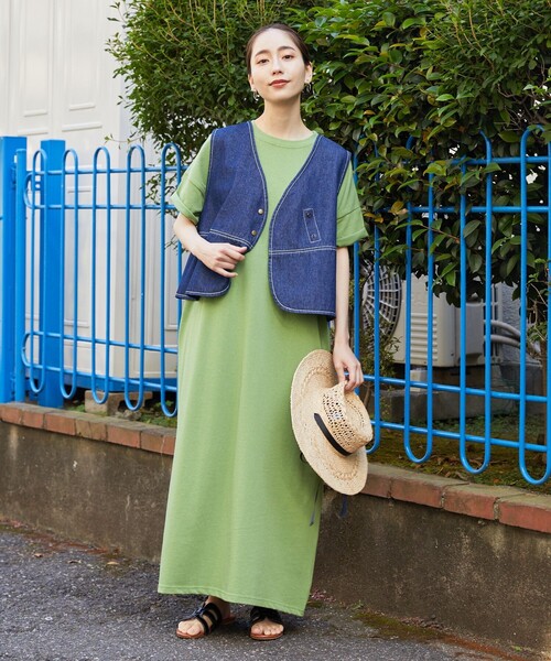 FREAK'S STORE（フリークスストア）の「【限定展開】 USA コットン ビッグシルエット Tシャツ ワンピース（ワンピース・レディース・ブラック/ブラウン/オフホワイト/オレンジ/ブルー/グリーン・ﾌﾘ-）」の22枚目の写真