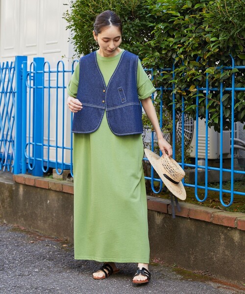 FREAK'S STORE（フリークスストア）の「【限定展開】 USA コットン ビッグシルエット Tシャツ ワンピース（ワンピース・レディース・ブラック/ブラウン/オフホワイト/オレンジ/ブルー/グリーン・ﾌﾘ-）」の15枚目の写真