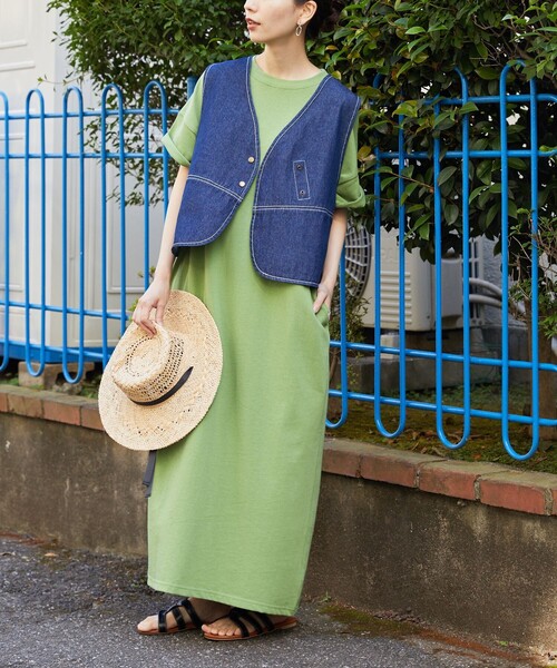 FREAK'S STORE（フリークスストア）の「【限定展開】 USA コットン ビッグシルエット Tシャツ ワンピース（ワンピース・レディース・ブラック/ブラウン/オフホワイト/オレンジ/ブルー/グリーン・ﾌﾘ-）」の12枚目の写真