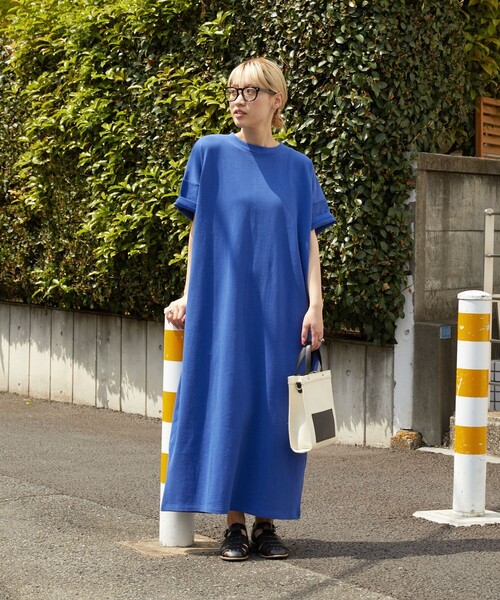 FREAK'S STORE（フリークスストア）の「【限定展開】 USA コットン ビッグシルエット Tシャツ ワンピース（ワンピース・レディース・ブラック/ブラウン/オフホワイト/オレンジ/ブルー/グリーン・ﾌﾘ-）」の13枚目の写真