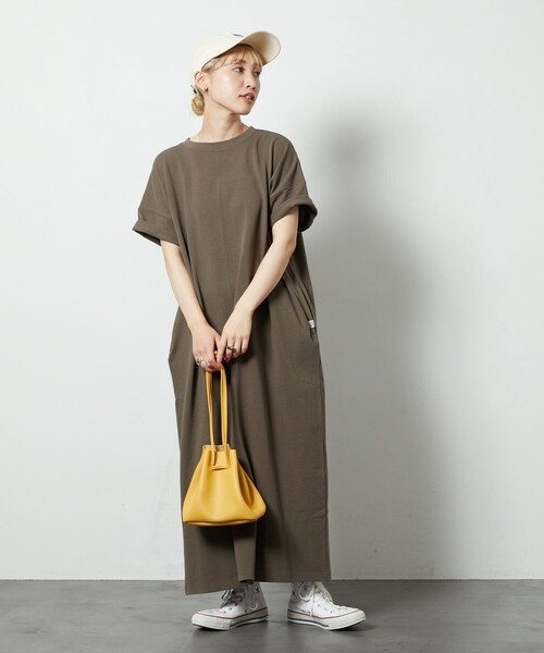 FREAK'S STORE（フリークスストア）の「【限定展開】 USA コットン ビッグシルエット Tシャツ ワンピース（ワンピース・レディース・ブラック/ブラウン/オフホワイト/オレンジ/ブルー/グリーン・ﾌﾘ-）」の21枚目の写真