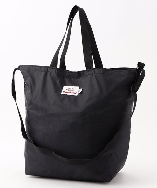Battenwear(バテンウエア)の「Battenwear/バテンウエア PACKABLE TOTE/パッカブルトートバック/ショルダーバック/ハンドバック(トートバッグ・メンズ・ベージュ/ブラック・フリ-)」の1枚目の写真