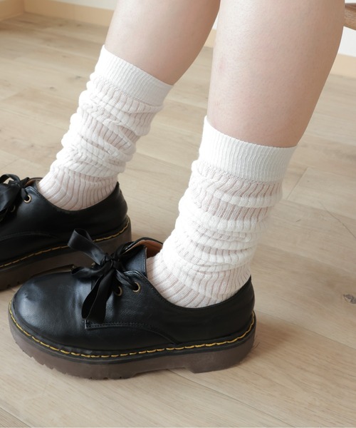 emesuelee（エメスーリー）の「シアーハイソックス（ソックス/靴下・レディース・ブラック/グレー/グリーン/ホワイト・フリー）」の9枚目の写真