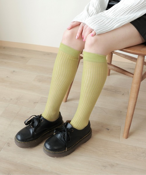 emesuelee（エメスーリー）の「シアーハイソックス（ソックス/靴下・レディース・ブラック/グレー/グリーン/ホワイト・フリー）」の8枚目の写真