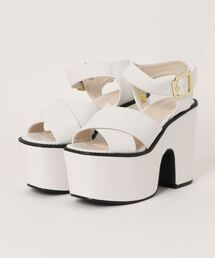 Mafmof | Mafmof(マフモフ)ワイドクロスストラップ厚底ボリュームソールサンダル(サンダル)