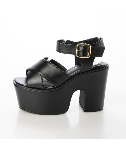 Mafmof（マフモフ）の「Mafmof(マフモフ)ワイドクロスストラップ厚底ボリュームソールサンダル（サンダル・レディース・ブラック/ベージュ/ホワイト・M/S/L/LL）」の7枚目の写真