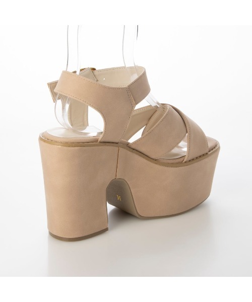 Mafmof（マフモフ）の「Mafmof(マフモフ)ワイドクロスストラップ厚底ボリュームソールサンダル（サンダル・レディース・ブラック/ベージュ/ホワイト・M/S/L/LL）」の12枚目の写真