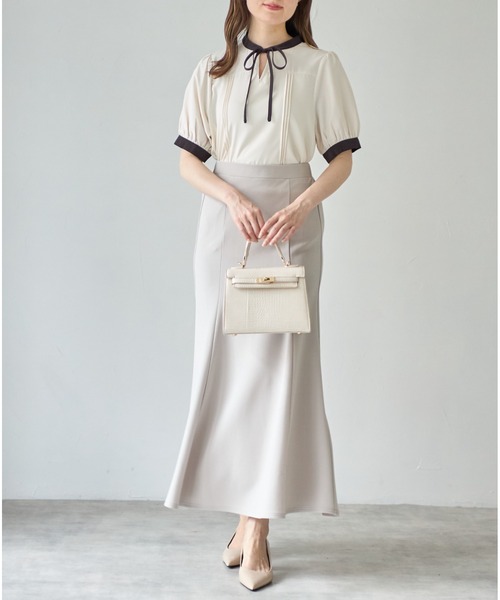 BASCO　バスコ　リネン　ブラウス　半袖　タック　ベージュ BASCO バスコ リネン ブラウス 半袖 タック ベージュ BASCO バスコ