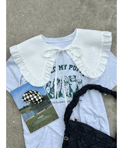 WC(ダブル シー)の「フクレフリル付け襟(付け襟・レディース・ホワイト/ブラック・FREE)」の1枚目の写真