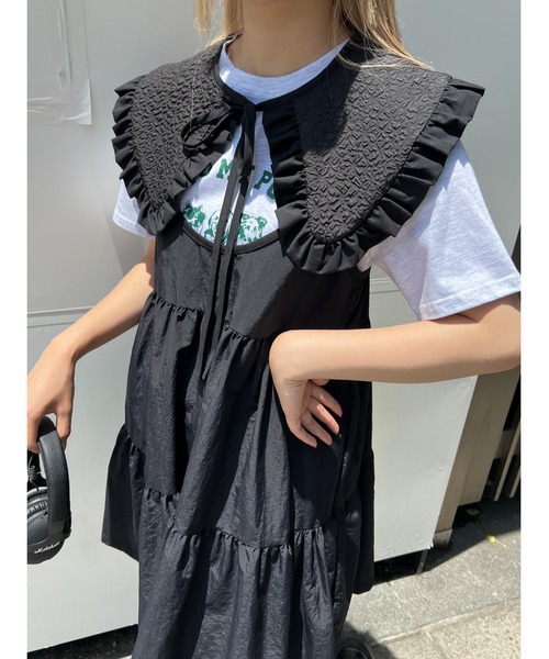 WC(ダブル シー)の「フクレフリル付け襟(付け襟・レディース・ホワイト/ブラック・FREE)」の2枚目の写真