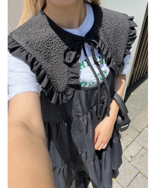 WC(ダブル シー)の「フクレフリル付け襟(付け襟・レディース・ホワイト/ブラック・FREE)」の8枚目の写真