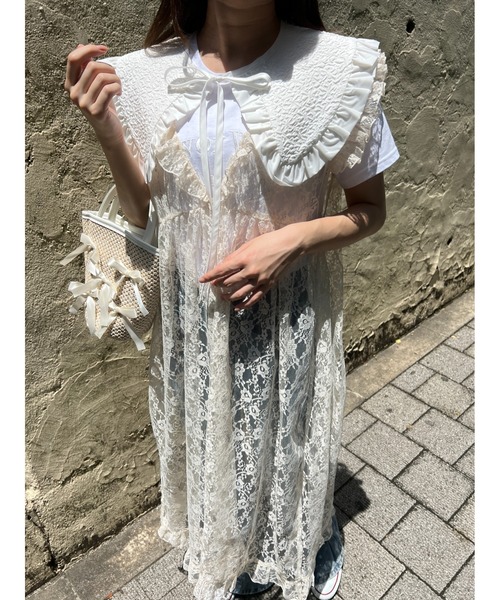 WC(ダブル シー)の「フクレフリル付け襟(付け襟・レディース・ホワイト/ブラック・FREE)」の3枚目の写真