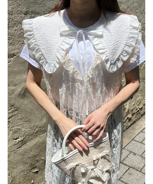 WC(ダブル シー)の「フクレフリル付け襟(付け襟・レディース・ホワイト/ブラック・FREE)」の4枚目の写真