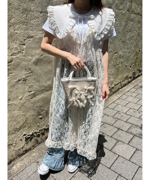 WC(ダブル シー)の「フクレフリル付け襟(付け襟・レディース・ホワイト/ブラック・FREE)」の5枚目の写真