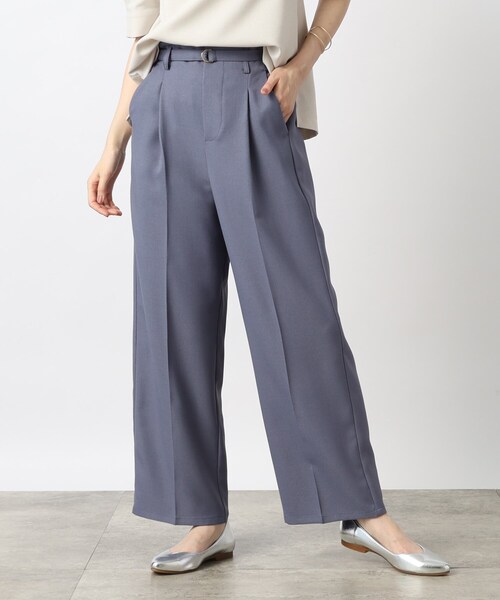 grove（グローブ）の「◆リネンライクが高見え清涼感！ベルト付きパンツ（その他パンツ・レディース・モカ/ブルー/ベージュ・02/03/01/05/04）」の3枚目の写真