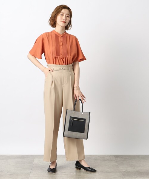 grove（グローブ）の「◆リネンライクが高見え清涼感！ベルト付きパンツ（その他パンツ・レディース・モカ/ブルー/ベージュ・02/03/01/05/04）」の4枚目の写真