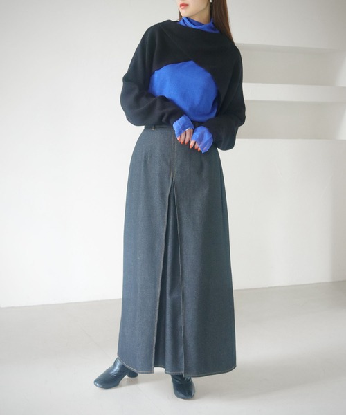 cheriella(シェリエラ)の「【cheriella】WEB限定前後2wayデザインクロスショートニットトップス WEB LIMITED 2-WAY DESIGN CROSS SHORT KNIT TOPS(ニット/セーター・レディース・ブラック/オフホワイト・M)」の18枚目の写真