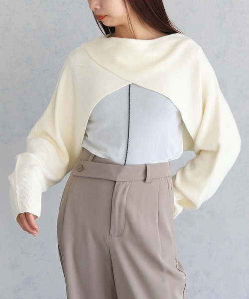 【新品・未使用】Sheller ♡ シェリエ ♡ エアリーシフォントップス cheriella】メッシュニット×シアートップス 2枚SET（ニット